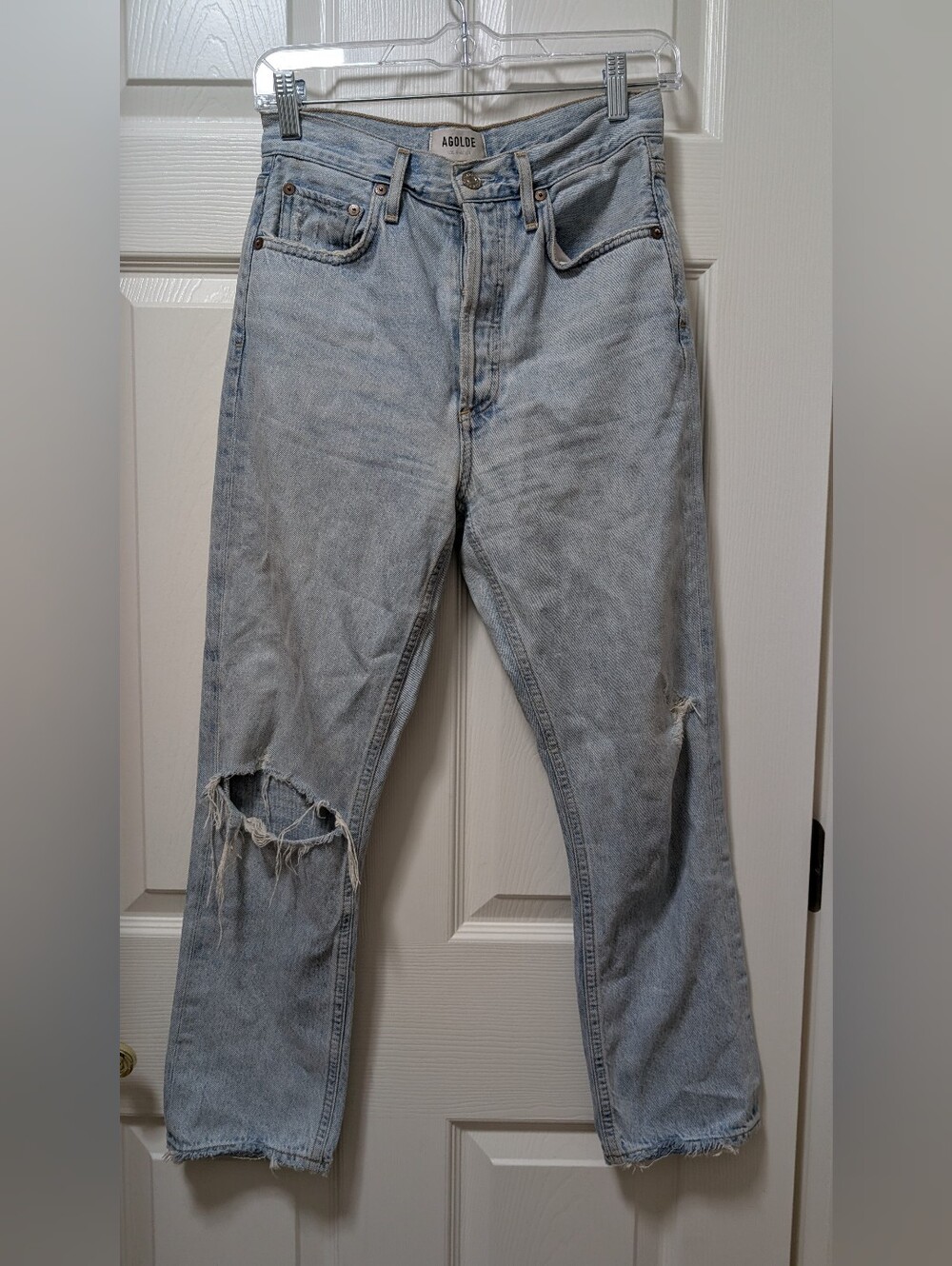 Agolde Riley High Rise Straight Crop in Shatter Size 25